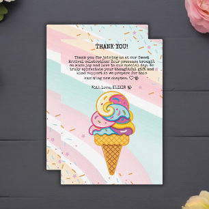 Carte De Remerciements Coloré crème glacée Scoop Sprinkles Baby shower