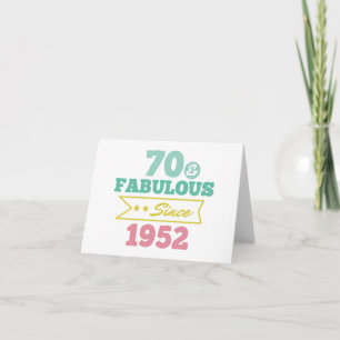 Carte De Remerciements colorful 70 and fabulous since 1952