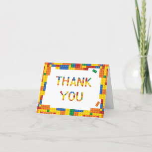 Carte De Remerciements Colorful Bricks Building Blocks Birthday
