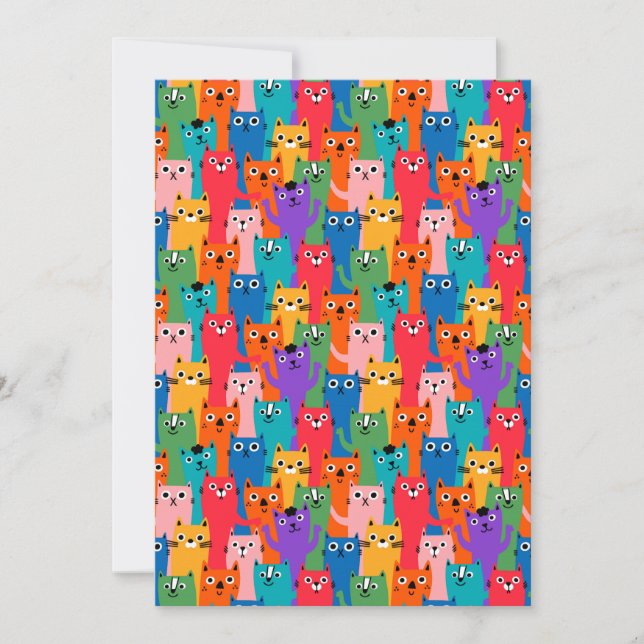 Carte De Remerciements Colorful cats (Devant)