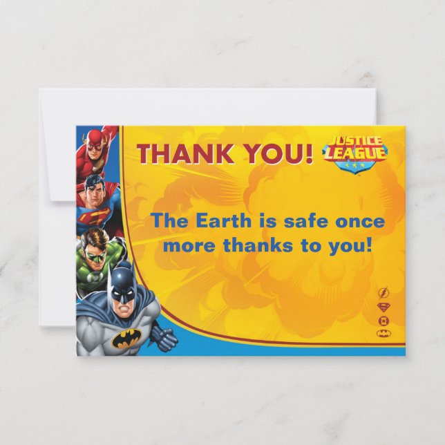 Carte De Remerciements Comics DC | Justice League - Anniversaire (Devant)