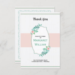 Carte de remerciements commémoratif