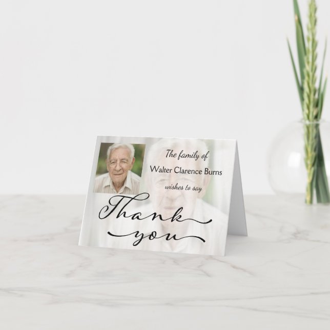 Carte de remerciements commémoratif de photo (Devant)