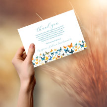 Carte de remerciements commémoratif papillon