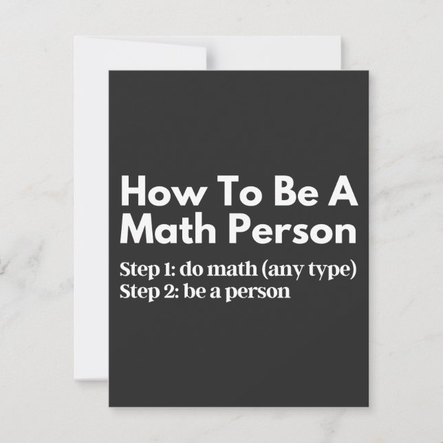 Carte De Remerciements Comment être une personne douée en mathématiques (Devant)