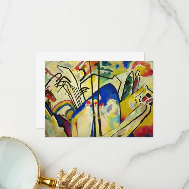 Carte De Remerciements Composition 4 par Wassily Kandinsky (Devant/Arrière en situation)