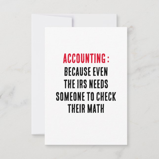 Carte De Remerciements Comptabilité : Parce que même l'IRS a besoin de qu (Devant)