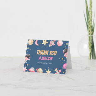 Carte De Remerciements Comptdown Space Girl