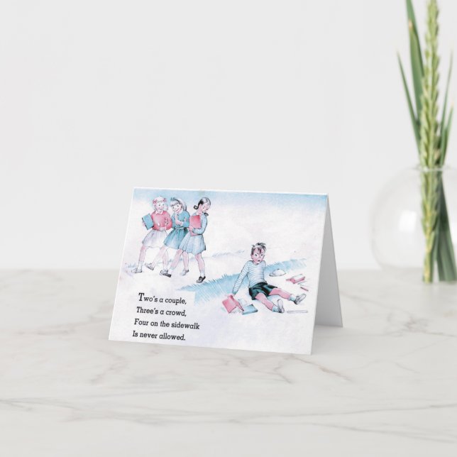 Carte De Remerciements Comptine Vintage  (Devant)