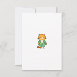 Carte De Remerciements Conception de chat mignon, chat roux