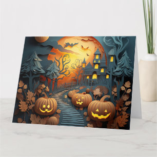 Carte De Remerciements Conception d'effets 3D de la scène d'Halloween