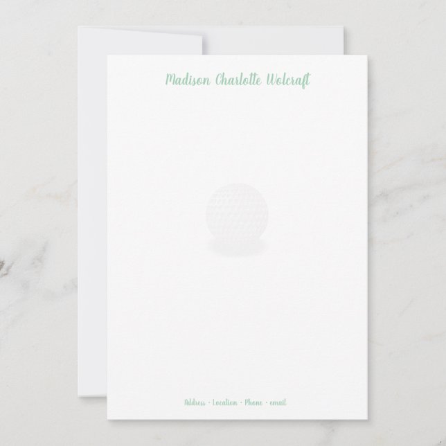 Carte De Remerciements Conception simple de thème de golf Customisée cart (Devant)