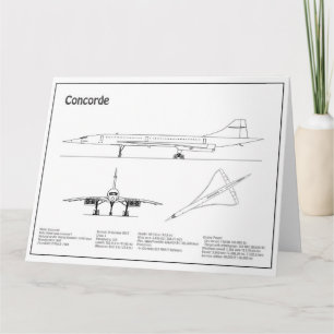 Carte De Remerciements Concorde - Plan de dessin du plan d'avion BD