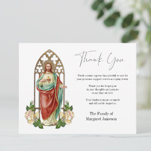 Carte De Remerciements Condolence funéraire Sympathie Jésus Religieux