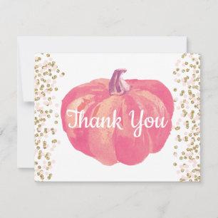 Carte De Remerciements Confettis de parties scintillantes d'or de rose de