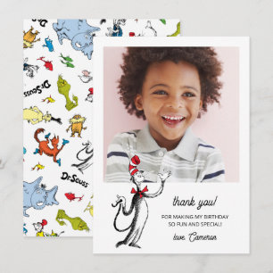 Carte De Remerciements Confettis de personnages de Dr Seuss   Anniversair