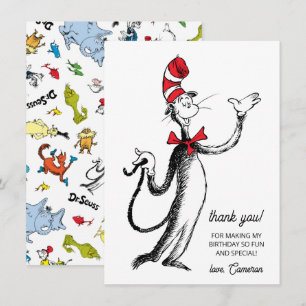 Carte De Remerciements Confettis de personnages de Dr Seuss   Anniversair
