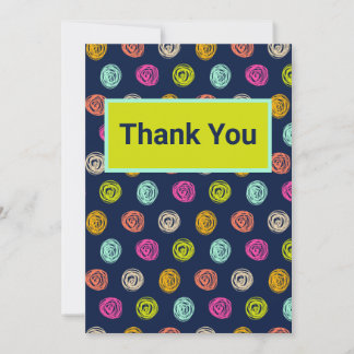Carte De Remerciements Confettis en forme de points de doodle arc-en-ciel