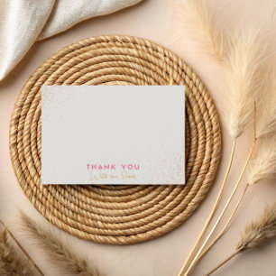 Carte De Remerciements Confettis minimalistes classiques rose beige à poi