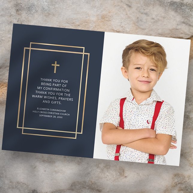 Carte De Remerciements Confirmations | Photo personnalisée simple (Créateur téléchargé)