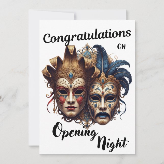 Carte De Remerciements Congratulations on Your Theater Opening Night (Devant)
