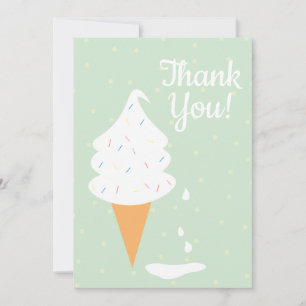 Carte De Remerciements Conin De Crème De Glace Vanille Avec Fonderie D'Ar