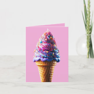 Carte De Remerciements Conne de crème glacée violette