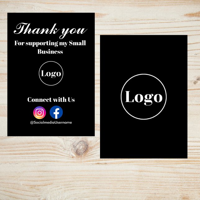 Carte De Remerciements Connectez-vous à nous Logo des médias sociaux Peti (Créateur téléchargé)