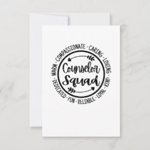 Carte De Remerciements Conseiller Escadron École Counsling Appréciation d