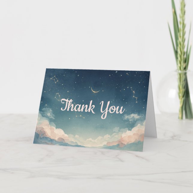 Carte De Remerciements Constellation Baby Shower Thank You Card (Devant)