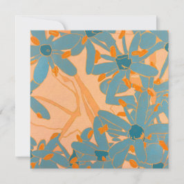 Carte De Remerciements Contemporary Leaf Design Peach