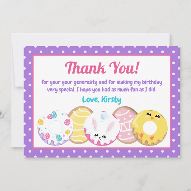 Carte De Remerciements Cookies de Pâques Gâteaux et Sucreries Fête d'anni (Devant)