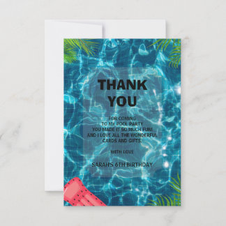 Carte De Remerciements Cool Pool Party | Nage Anniversaire