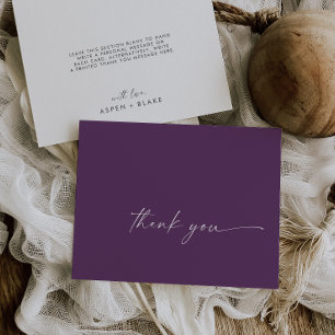 Carte De Remerciements Coordonnées d'aquarelle modernes Violet