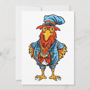 Carte De Remerciements Coq de dessin animé drôle et autoritaire