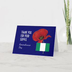 Carte De Remerciements Coquelicot   Anciens combattants   Drapeau du Nigé