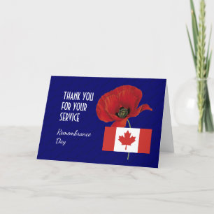 Carte De Remerciements Coquelicot anciens combattants du CANADA JOUR