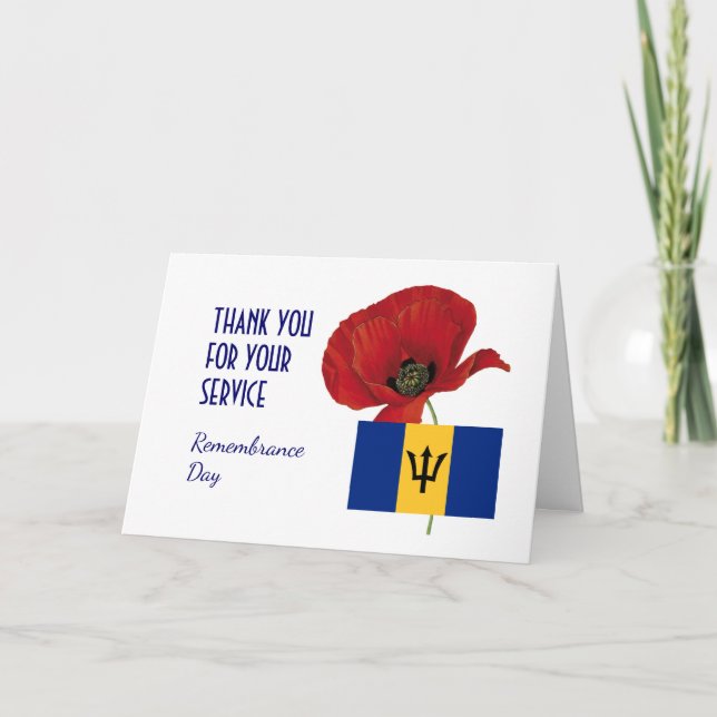 Carte De Remerciements Coquelicot | Anciens combattants | JOUR DU SOUVENI (Devant)
