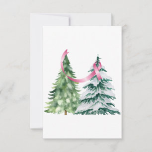 Carte De Remerciements Coquette Arbre de Noël, Sensibilisation au cancer 