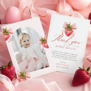 Carte De Remerciements Coquette Berry Photo d'anniversaire
