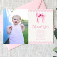Coquette Rose Bow Personnalisé Photo Anniversaire