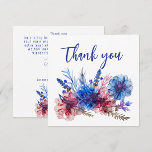 Carte De Remerciements 💍 Cornflowers et Lavender Bliss