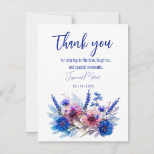 Carte De Remerciements 💍 Cornflowers et Lavender Bliss