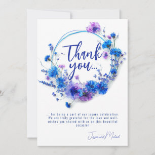 Carte De Remerciements 💍 Cornflowers et Lavender Bliss