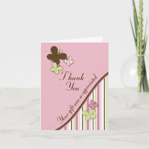 carte de remerciements correspondant au baby showe