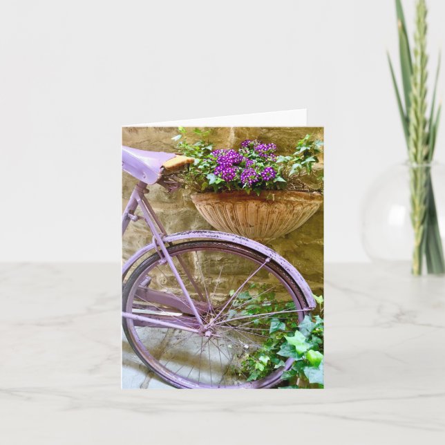 Carte De Remerciements Cortona vélo avec fleurs (Devant)