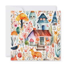 Cottage fleuri coloré motif