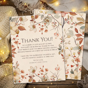 Carte De Remerciements Cottagecore personnalisé Fleur sauvage d'automne n