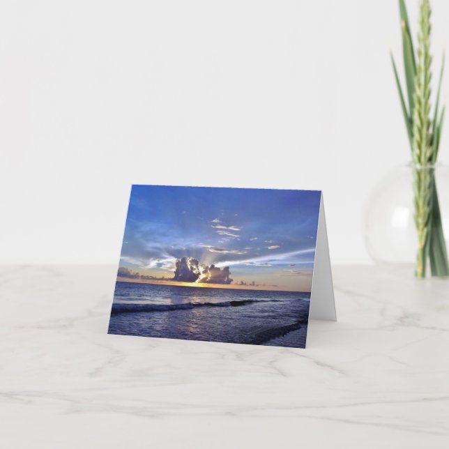 Carte De Remerciements Coucher de soleil sur la plage (Devant)