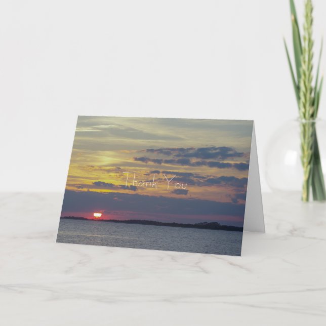 Carte De Remerciements Coucher de soleil sur l'île (Devant)